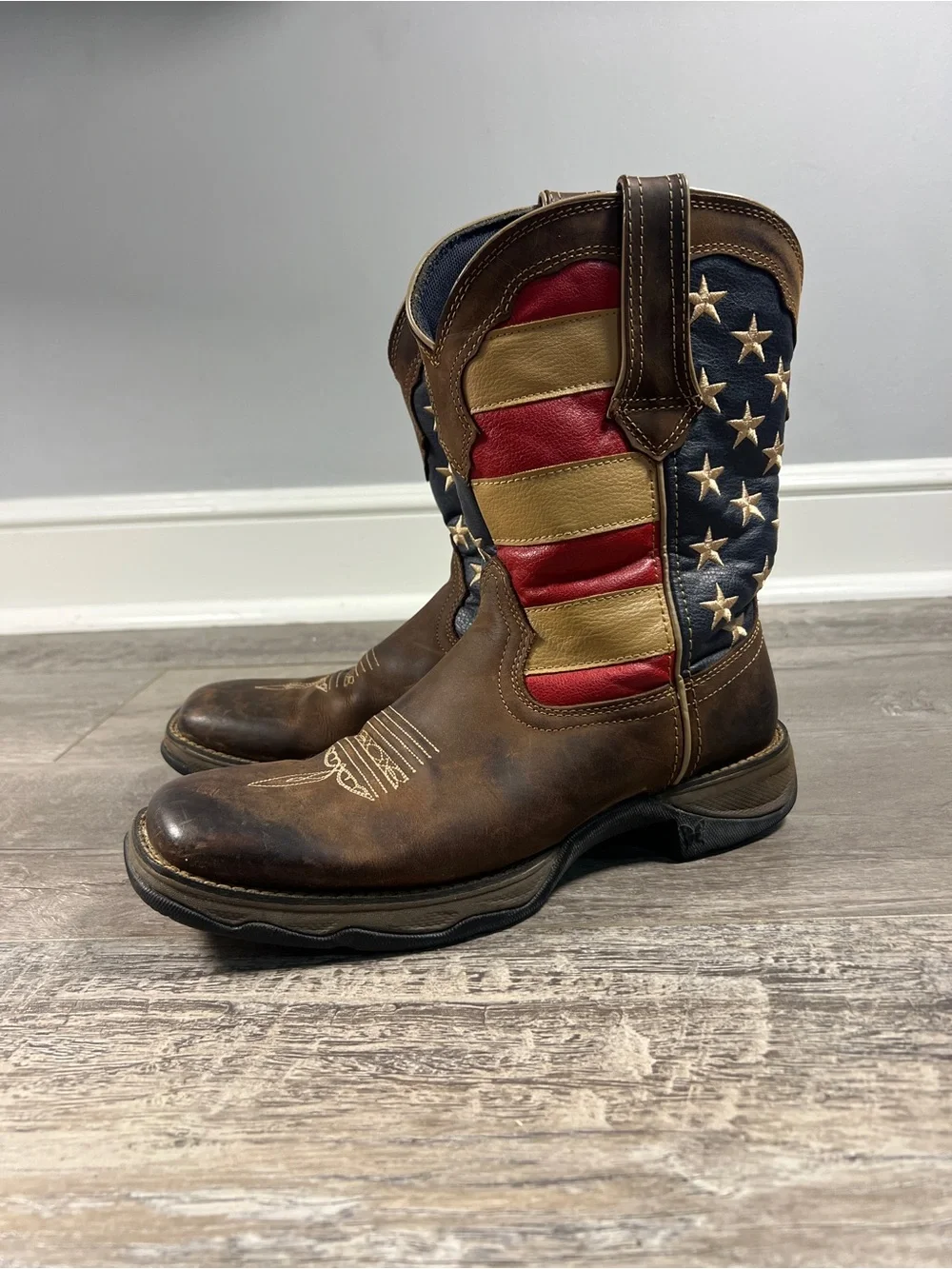 DURANGO LADY REBEL AMERICAN FLAG WESTERN PERFORMANCE BOOTS - BROAD SQUARE TOE